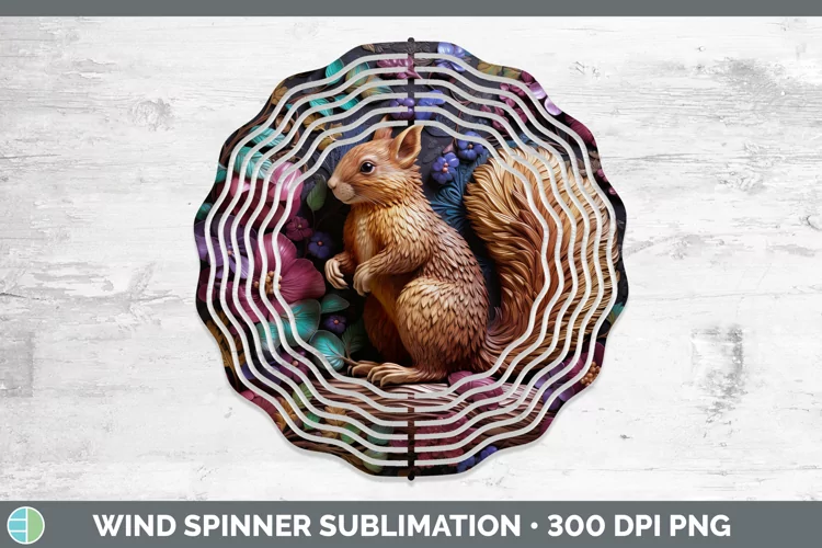 3D Woodland Animals Squirrel Wind Spinner Sublimation Spinne