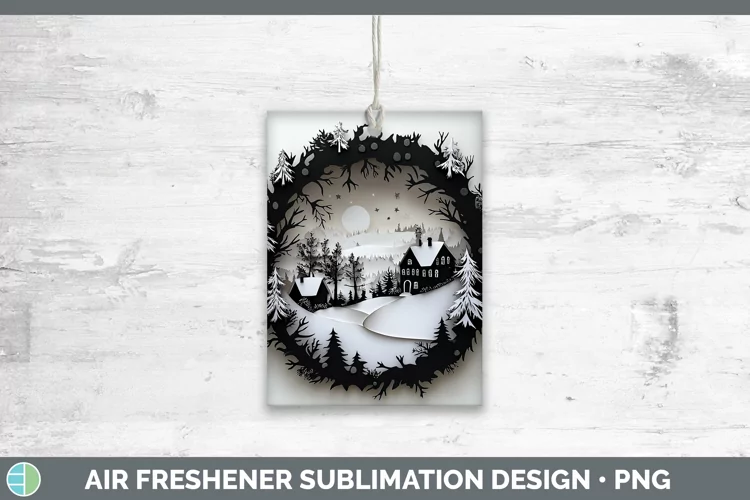 3D Wreath Air Freshener Sublimation Car Freshener Designs