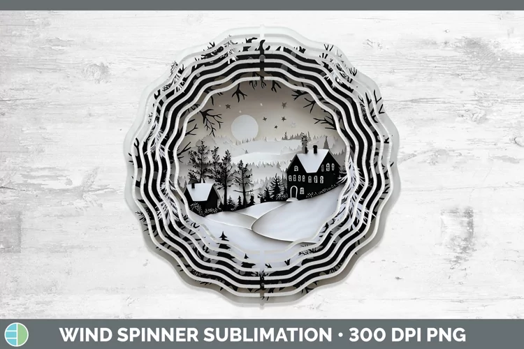 3D Wreath Wind Spinner Sublimation Spinner Designs