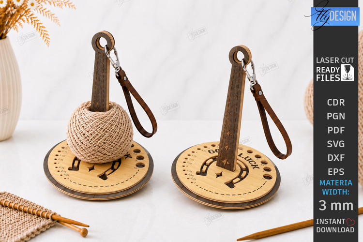 3D Wristlet Yarn Holder Laser Cut | Portable Knitting | CNC