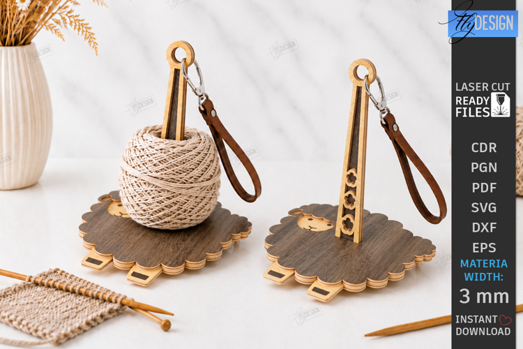 3D Wristlet Yarn Holder Laser Cut | Portable Knitting | CNC