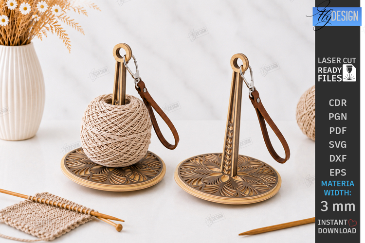 3D Wristlet Yarn Holder Laser Cut | Portable Knitting | CNC