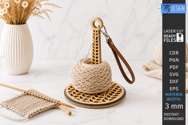 3D Wristlet Yarn Holder Laser Cut | Portable Knitting | CNC