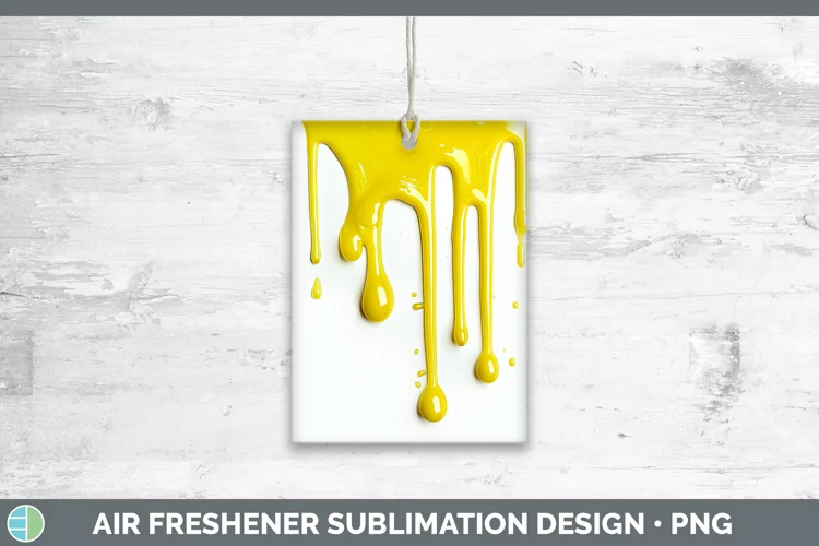 3D Yellow Slime Air Freshener Sublimation Car Freshener Desi