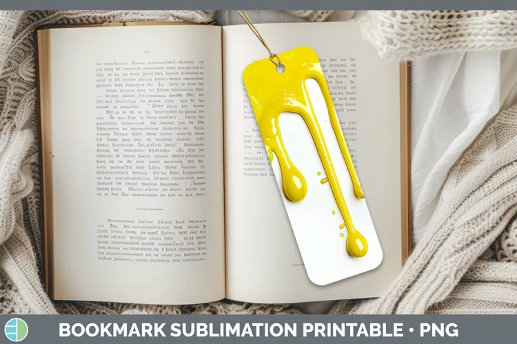 3D Yellow Slime Bookmark Sublimation Printable Designs