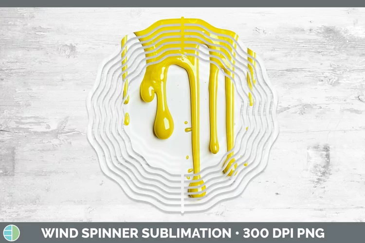 3D Yellow Slime Wind Spinner Sublimation Spinner Designs