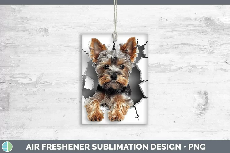 3D Yorkshire Terrier Air Freshener | Sublimation Car Freshen