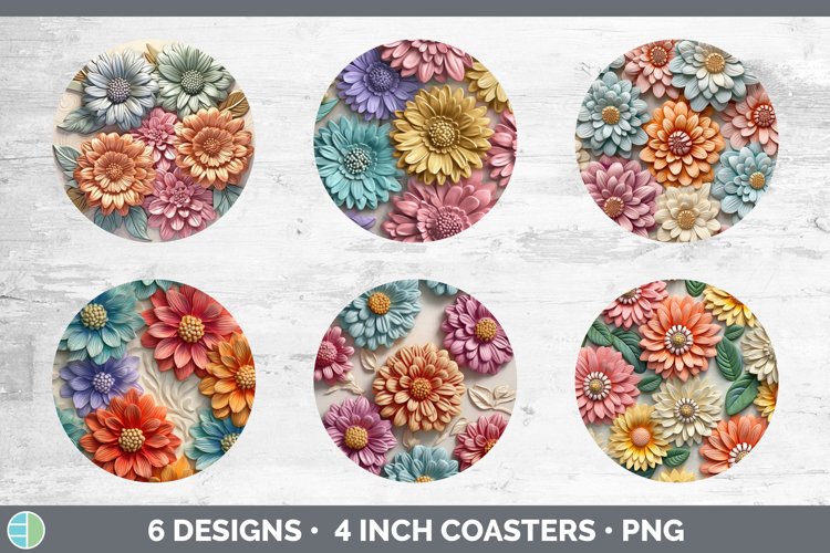 Bundle of six 3D Round Coaster designs.