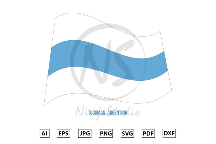 Tucuman Flag Waving Vector. Flag of Argentina Provinces example image 1