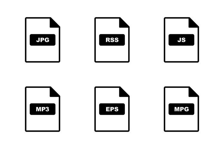 Set Of File Formats Icons