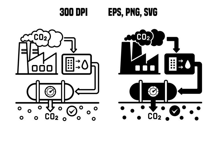 Carbon Capture Technology Icons example image 1