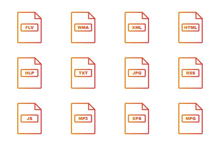 Set Of File Formats Icons