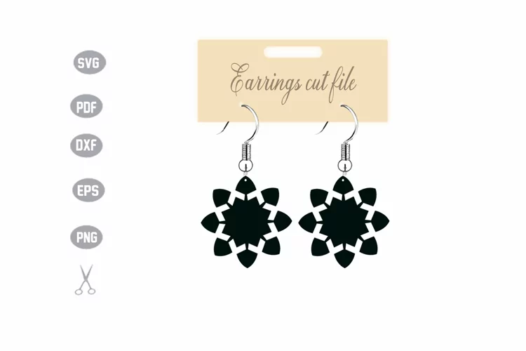 Earrings Template SVG Design