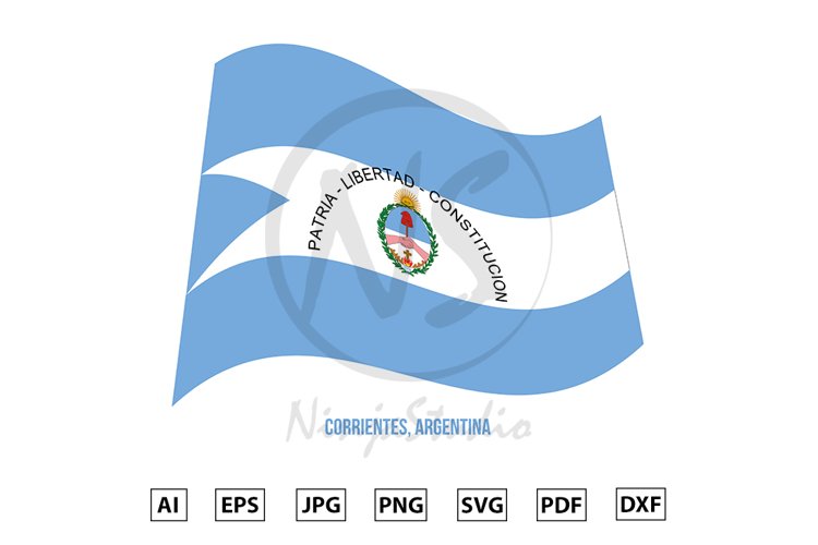 Corrientes Flag Waving Vector. Flag of Argentina Provinces example image 1