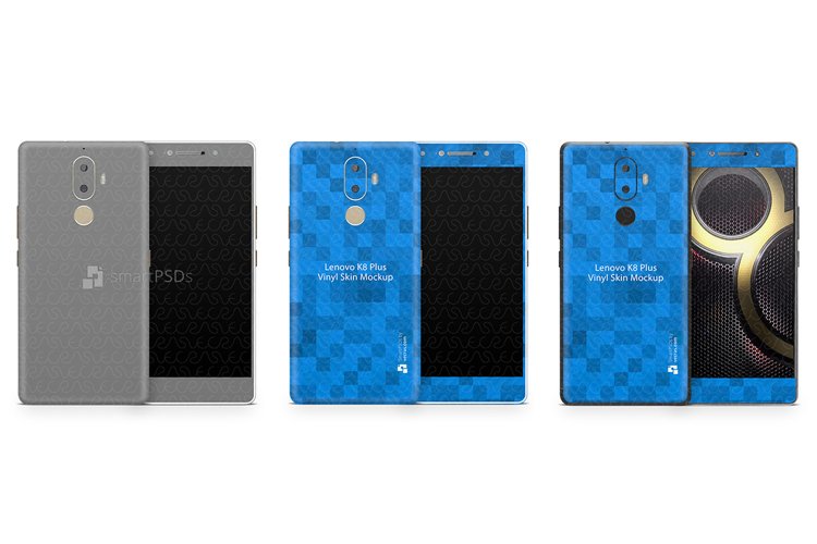 Lenovo K8 Plus Vinyl Skin Design Mockup 2017