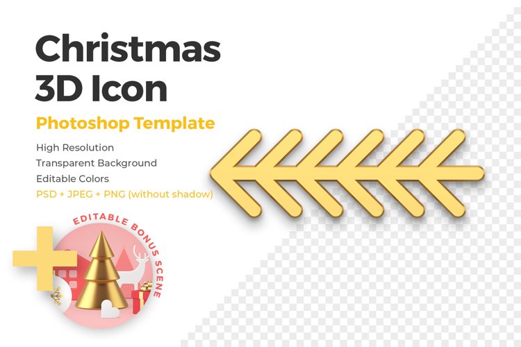 Christmas tree twig 3D Illustration example image 1