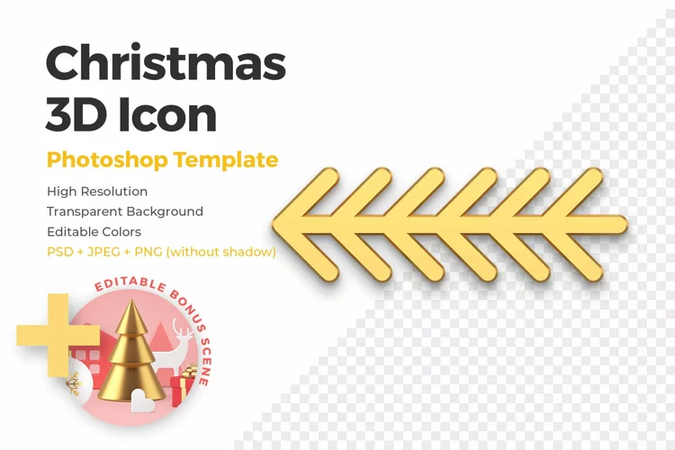 Christmas tree twig 3D Illustration