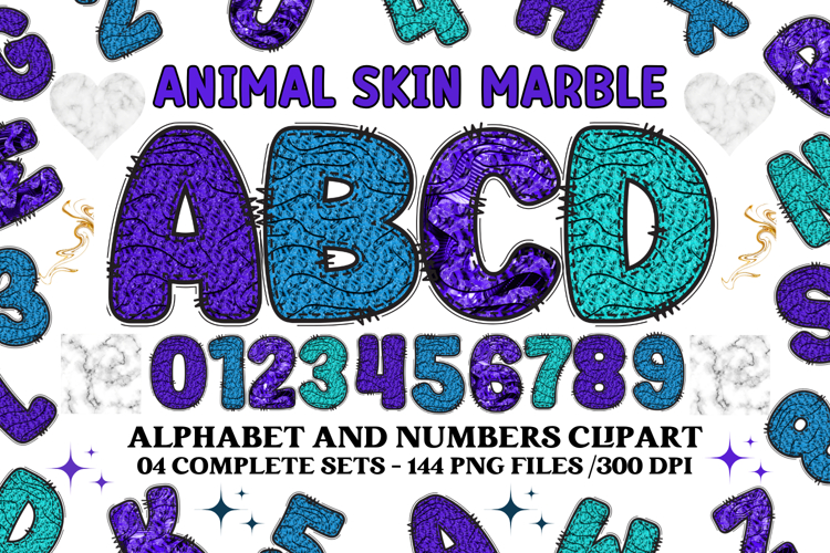 Animal Skin Alphabet png clipart, Texture letters doodle