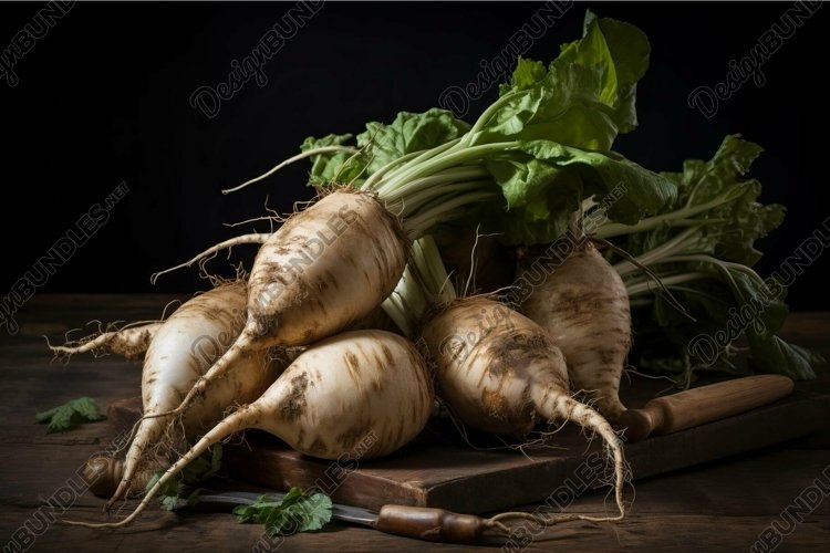 Fresh organic parsnips on wooden background example image 1