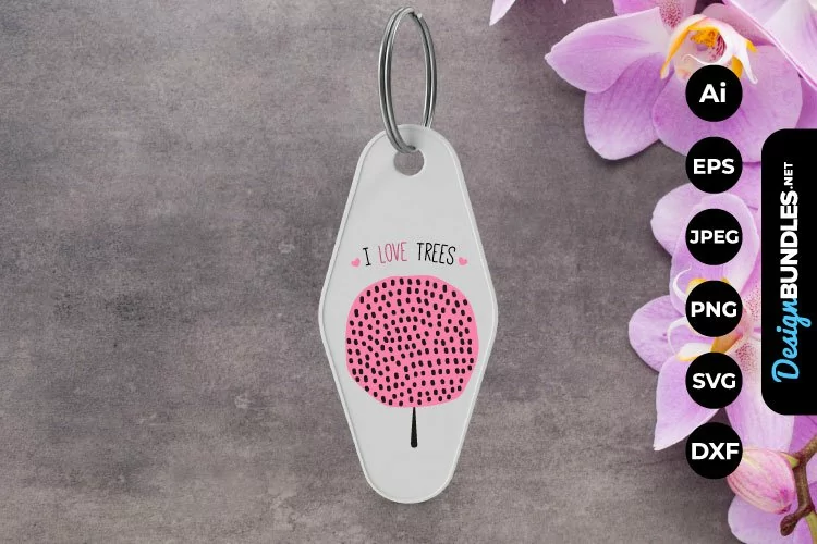I Love Trees Keychain