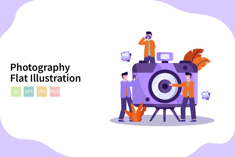 Photographer Vector Illustration In Flat Modern Style example image 1