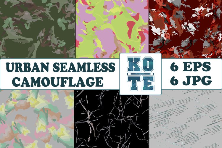 6 Seamless Military Urban Camouflage