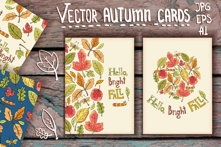Vector hand drawn leaves