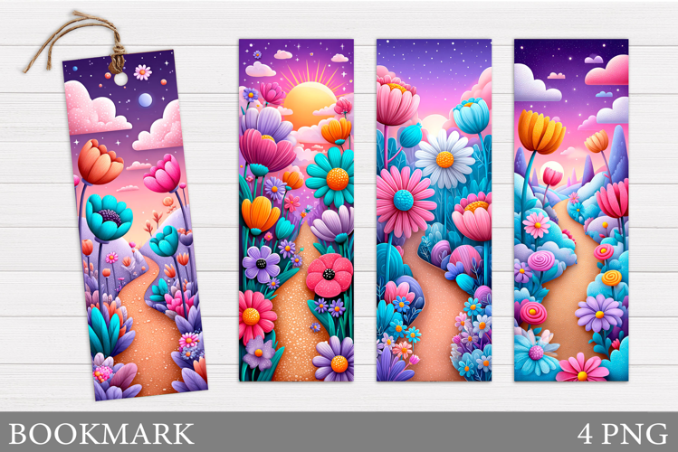 Wildflowers Bookmark Design. Flowers Bookmark Sublimation
