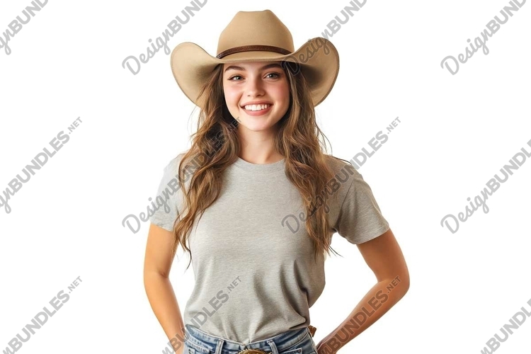 White T-shirt Mockup on girl