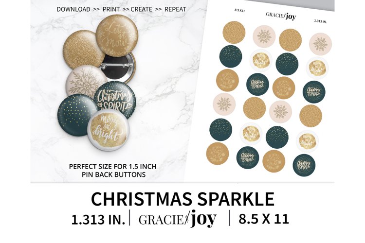 Christmas Sparkle 1.313 inch digital collage sheet example image 1