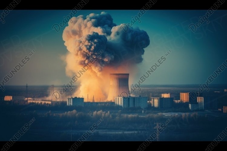 Accident with an explosion at a nuclear power plant