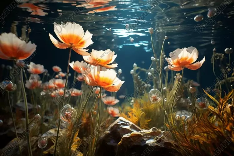 Sea Anemone Glowing Underwater Scene