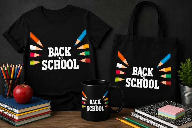 Back to School PNG, Colorful Pencil Border Classroom Design