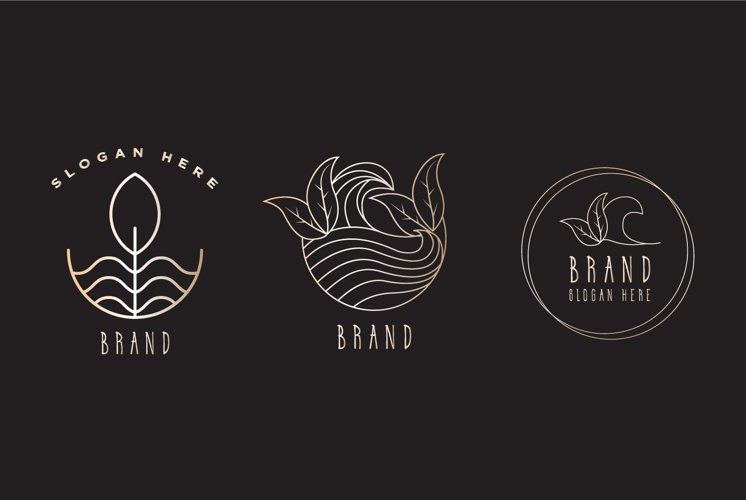 botanical line logo template example image 1