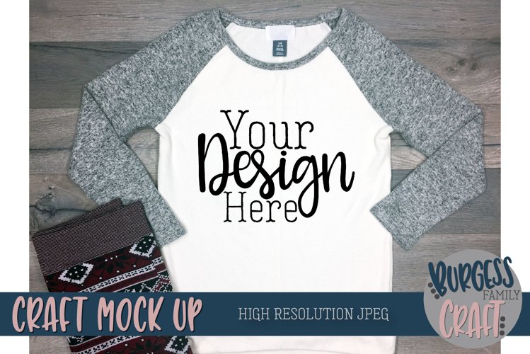 Raglan with Leggings Craft mock up |High Resolution JPEG example image 1