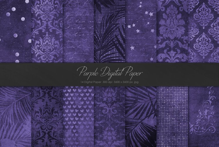 Valentines Purple Digital Paper
