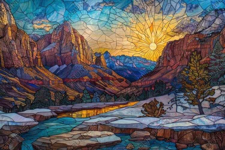 Stained Glass Texture Image 3