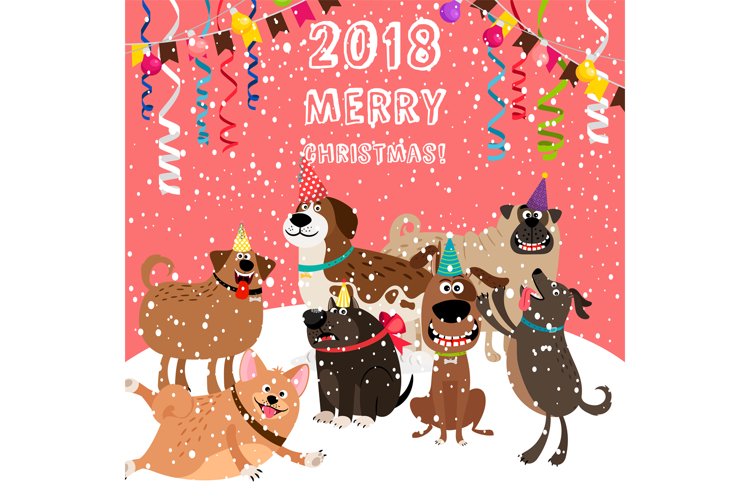 2018 christmas card with dogs party example image 1