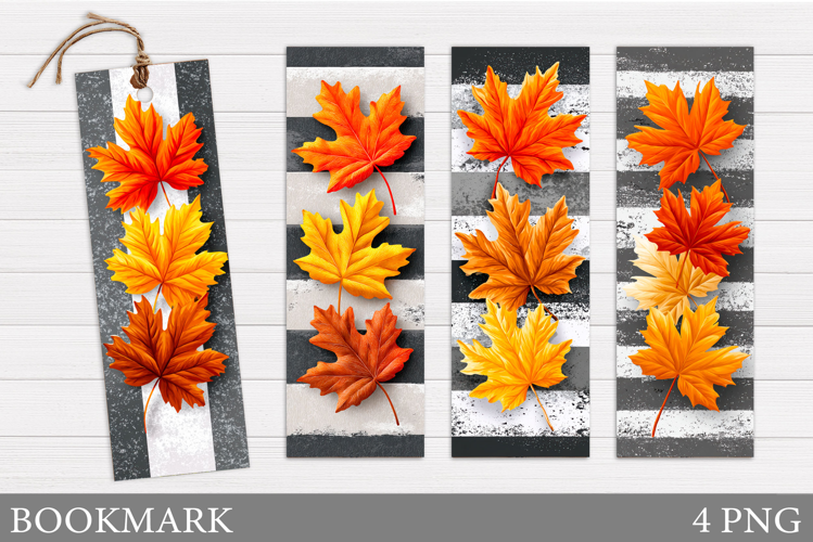 Fall Leaves Bookmark Design. Fall Bookmark Printable