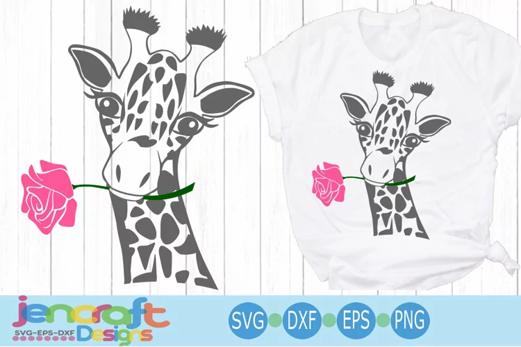 Giraffe Face svg, Flower Rose Safari Giraffe head cut file