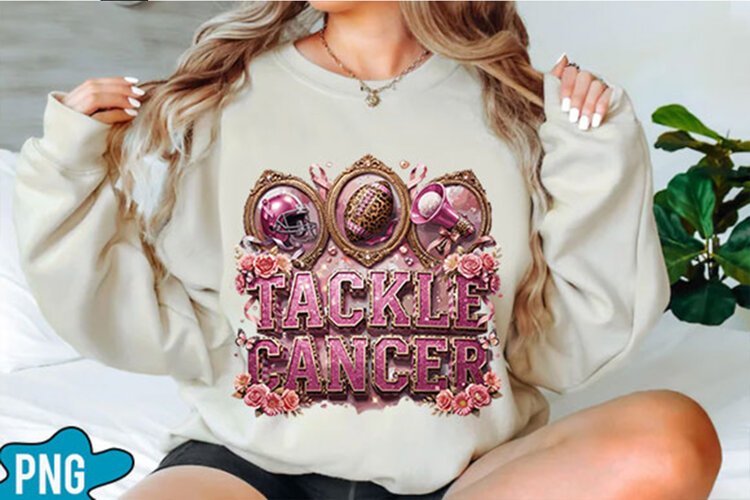 Football Tackle Cancer Sublimation example image 1