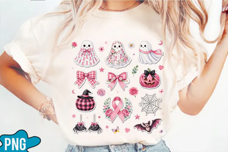 Breast Cancer Ghost Coquette bow PNG Designs