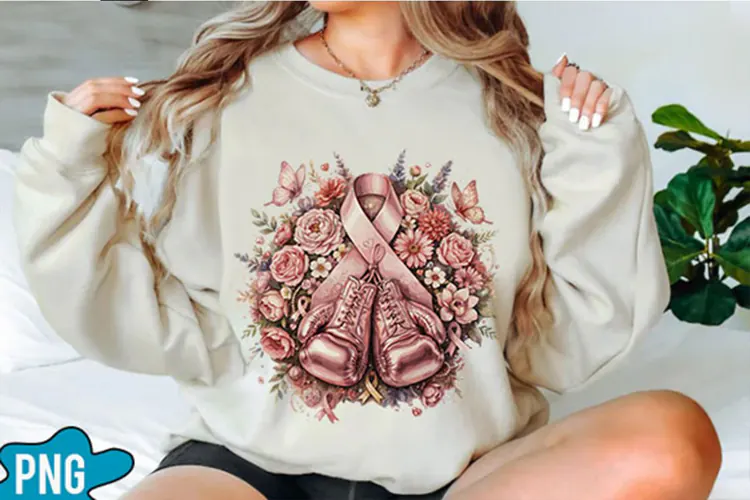 Breast Cancer with boxing gloves PNG Designs