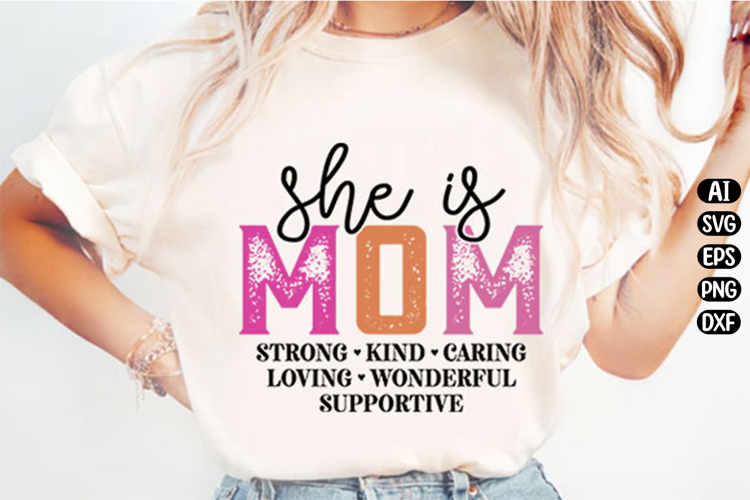 She Is Mom Mothers day Svg Design