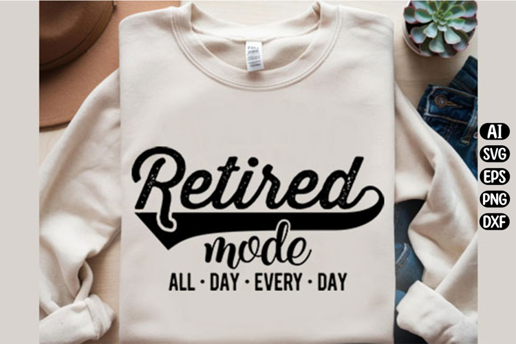 Retired Mode Retirement Svg Design example image 1