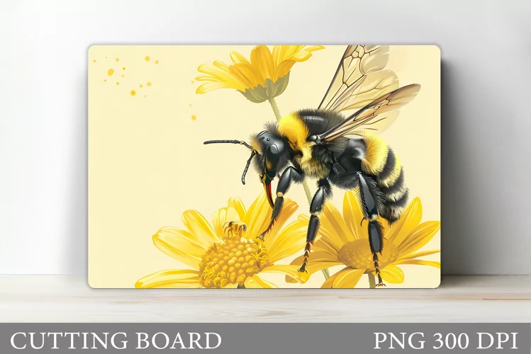Bee Cutting Board Design. Flowers Kitchen Cutting Board
