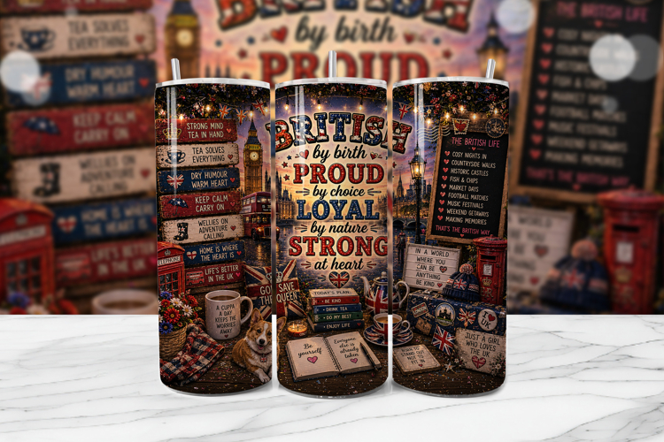 British Pride UK Tumbler Wrap PNG