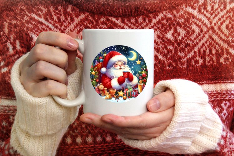 Watercolor Santa Christmas Image example image 1