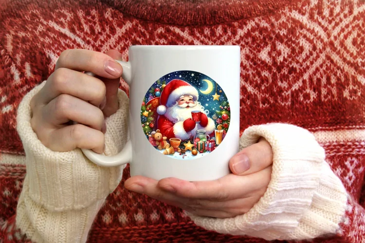 Watercolor Santa Christmas Image