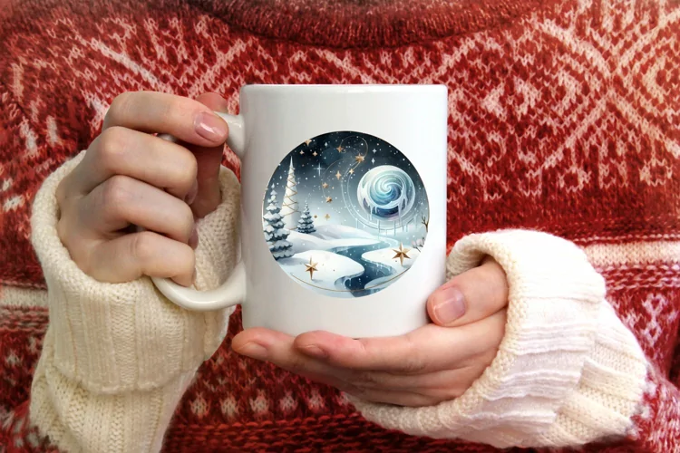 Watercolor 3D Winter Scene Ornament